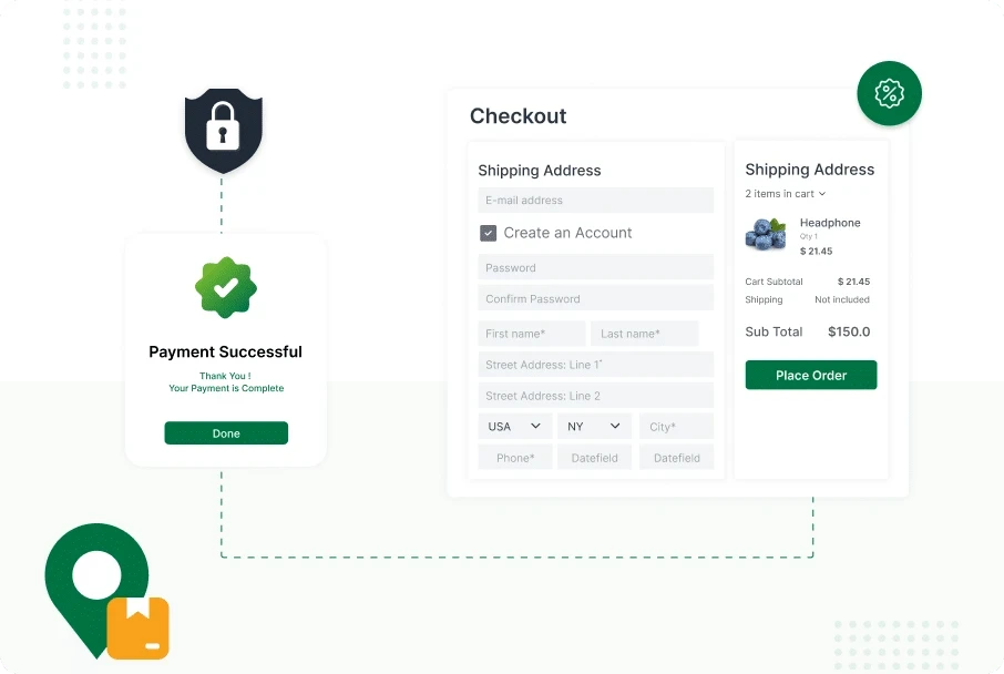 secure payments and multiple options